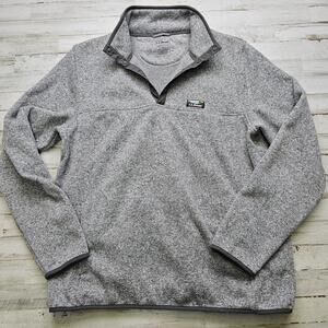 L.L. Bean Men’s Snap-T Fleece Pullover Gray 1/4 Snap Size L Tall Slightly Fitted
